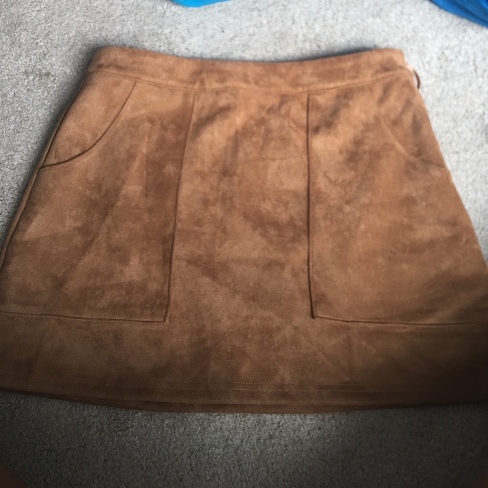 TAN SUEDE SKIRT